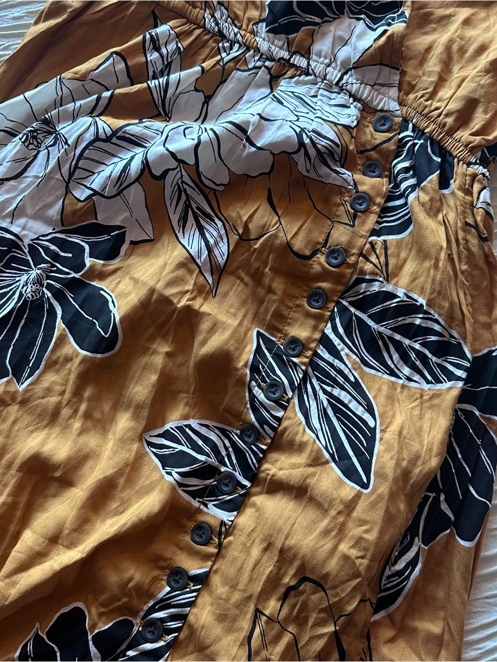 NWT O'Neill Rubia - Mustard Floral Wrap Maxi Dress - Picture 5 of 7